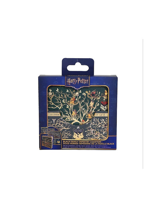 Harry Potter Σουβέρ Ξύλινο Μαύρο 4τμχ