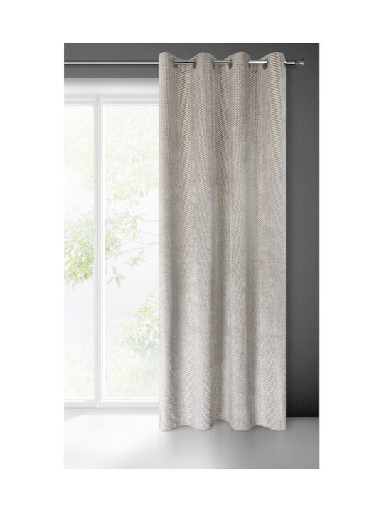 Eurofirany Set Blackout Curtains with Grommets Lussi Light Beige 140x250cm