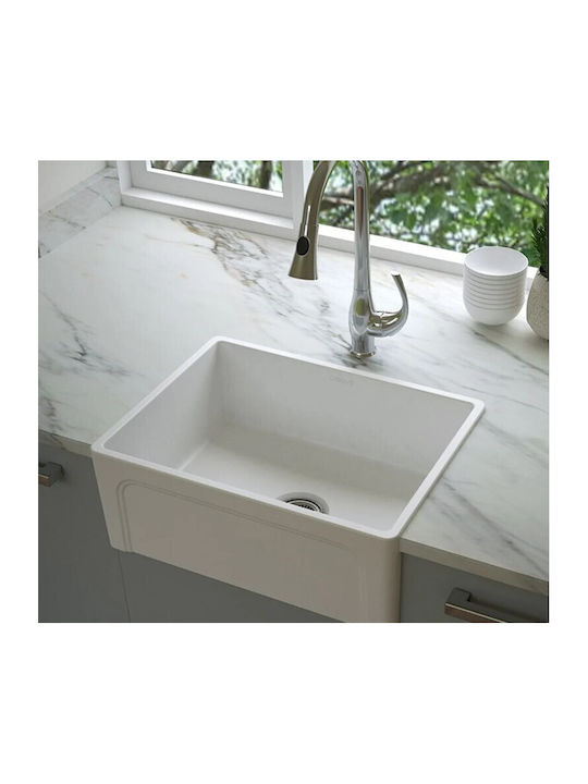 Creavit Unterbau Küchenspüle Porzellan M61xP46cm Weiße