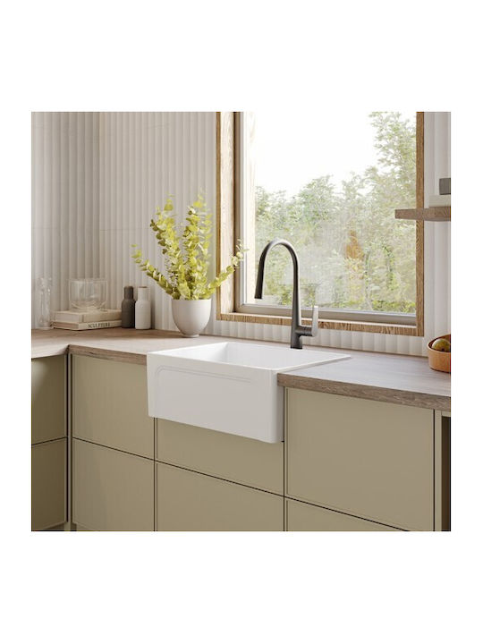 Creavit Unterbau Küchenspüle Porzellan M61xP46cm Weiße