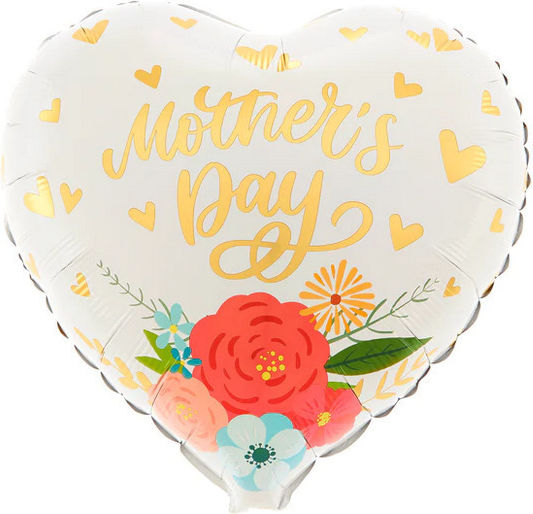 Herz Luftballon Blumen Folie 45cm
