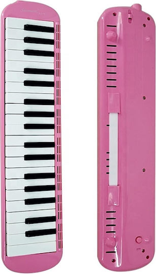 Melodică 32 De Clape Alista Home Din Abs Pentru Începători 45 X 13 X 7 Cm Include Husă Suflantă Roz