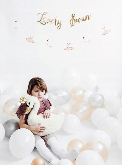 Composition with 100 Gray Birthday Balloons 12cm