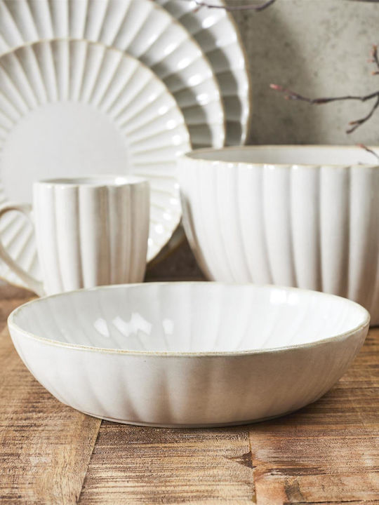 HowHomely Farfurie Adâncă Ceramică Bej Cu Diametru 20cm