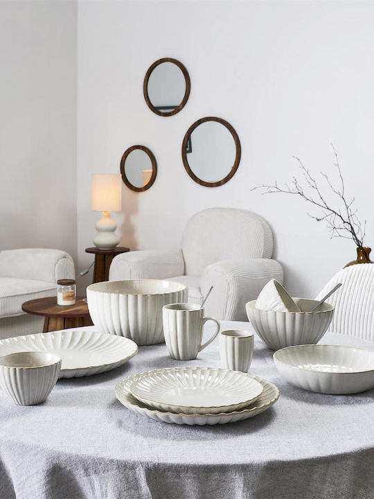 HowHomely Farfurie Adâncă Ceramică Bej Cu Diametru 20cm