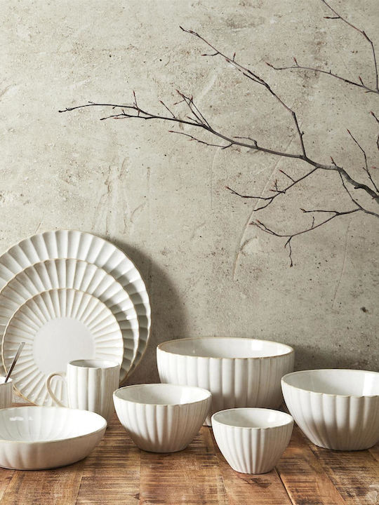 HowHomely Farfurie Adâncă Ceramică Bej Cu Diametru 20cm
