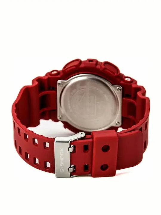 Casio Analog/Digital Men's Watch 51mm Chronograph Battery with Red Rubber Strap