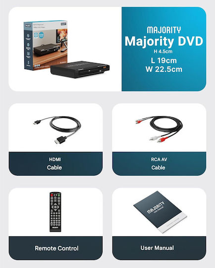 Player Dvd Compatibil Cu Tv Toate Regiunile Hdmi Full Hd 1080p Upscaling Usb Cd Dvd Mp3 Jpeg Redare Funcție Anti-șoc Telecomandă Cablu Hdmi Inclus Negru