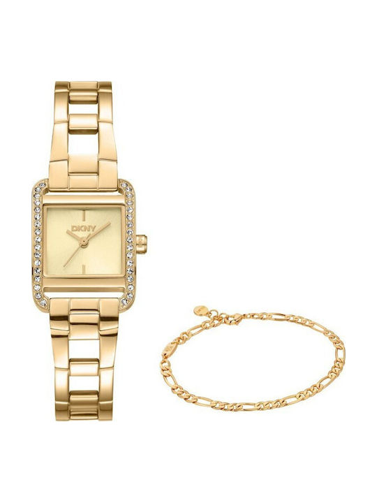 DKNY Mini Womens Watch Battery with Gold Metal Bracelet