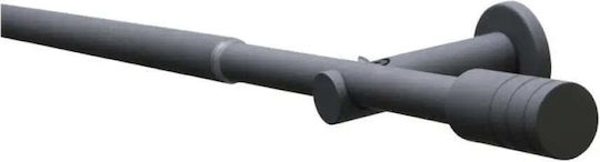 Gardinia Extendable Metallic Curtain Pole Single 120-210cm Gray