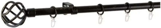 Gardinia Extendable Metallic Single Curtain Pole 160-300cm Black-Gold