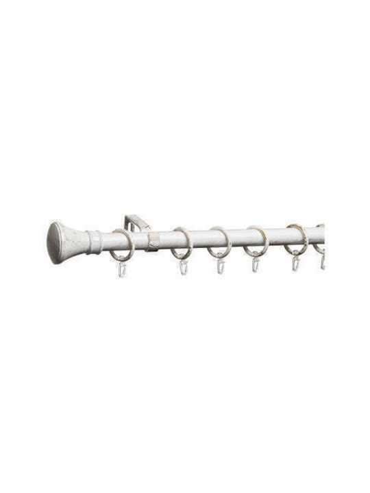 Gardinia Bară Pliabilă Metalică Pentru Perdele Single 120-220 cm Alb-Auriu