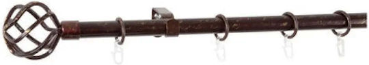 Gardinia Bară Pliabilă Metalică Pentru Perdele Single 110-200 cm Maro-Auriu