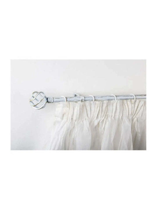 Gardinia Bara Pliabilă Metalică Pentru Perdele Single 160-300 cm Alb-Auriu