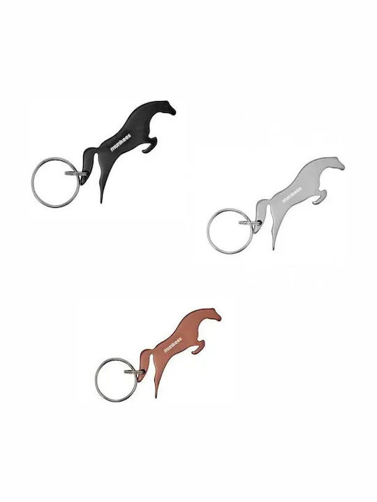 Munkees Keychain & Opener Key Ring & Bottle Opener Horse 3 Colours Black
