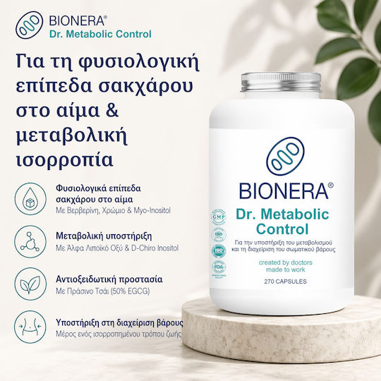 Bionera Συμπλήρωμα για την Υποστήριξη του Μεταβολισμού & τη Διαχείριση του Σωματικού Βάρους 270 κάψουλες