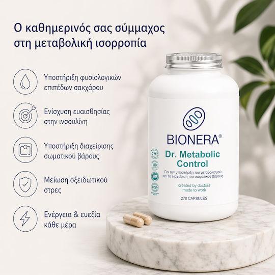 Bionera Συμπλήρωμα για την Υποστήριξη του Μεταβολισμού & τη Διαχείριση του Σωματικού Βάρους 270 κάψουλες