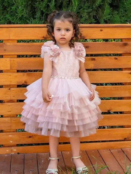 Mädchenkleid Mit Pailletten In Rosa