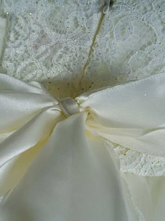 Mädchenkleid Satin Beige