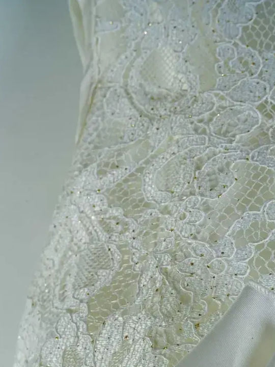 Mädchenkleid Satin Beige