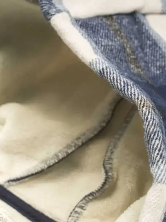 Kinder-Strickjacke mit Kapuzen Blau