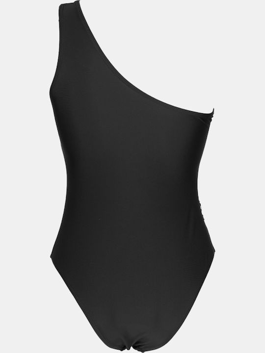 One Piece Swimsuit with One Shoulder Black