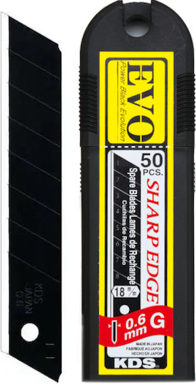 Segmented Blades 18mm Kds Gb-50b Evo 50x Black Blade 0.6mm