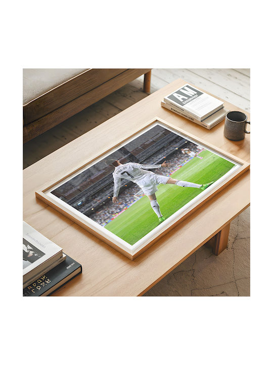 Poster Cristiano Ronaldo Sc103 40cm X 50cm Κορνίζα Καφέ Ξύλου