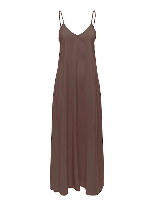 Sommer Maxi Damenkleid Braun
