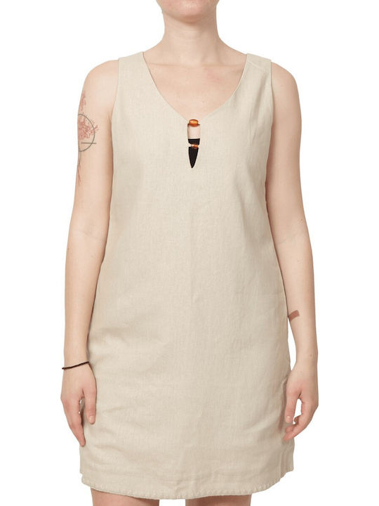 Summer Mini Dress Beige