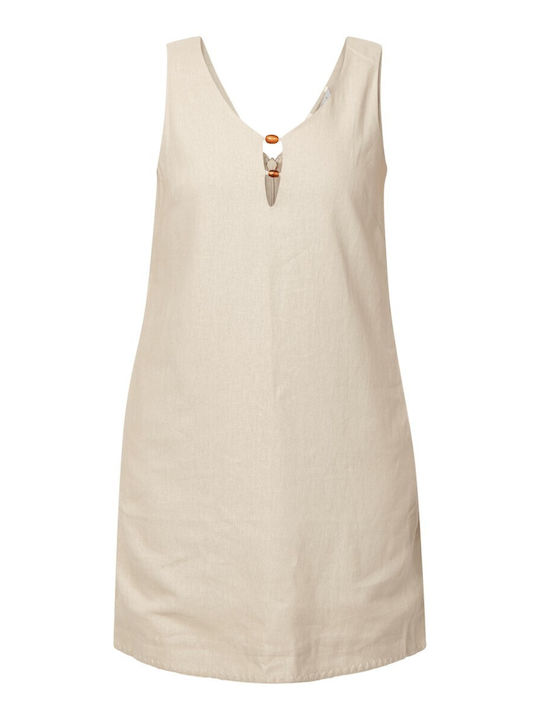 Summer Mini Dress Beige