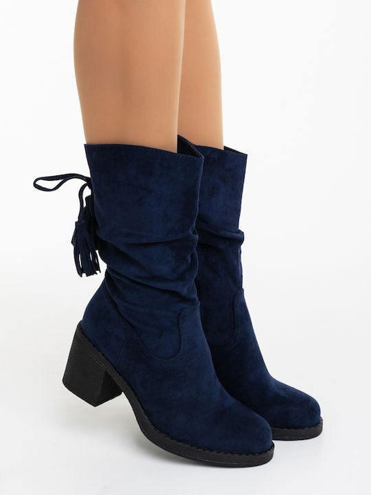 Damen Stiefeletten mit Absatz Blau