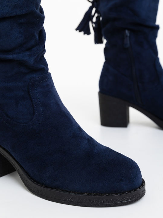 Damen Stiefeletten mit Absatz Blau