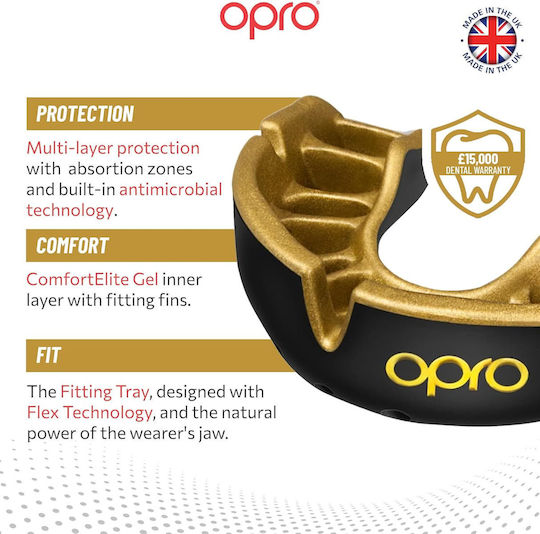 Μασέλα Opro Gold Edition V2 Self Fit Black Gold