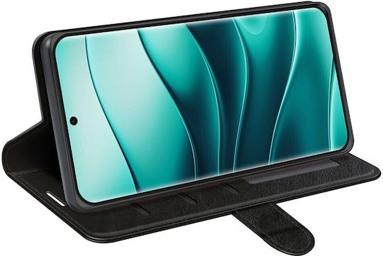 Tel1 Xiaomi Redmi Note 14 Pro 5g/4g 14 Pro Plus 5g Poco X7 5g R64 Texture Horizontal Mobile Phone Case Book Black