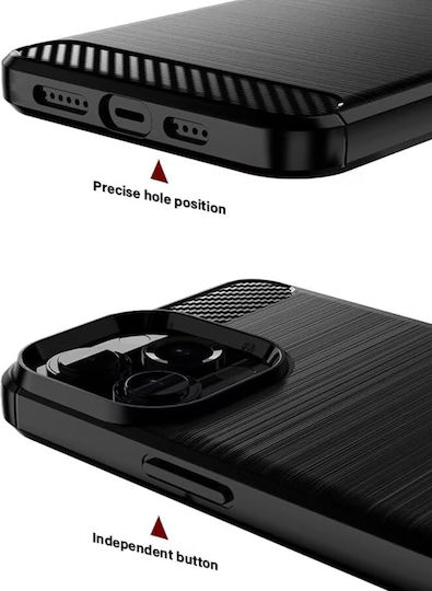 Techsuit Carbon Rückseite Umschlag Silikon Schwarz (Xperia 1)