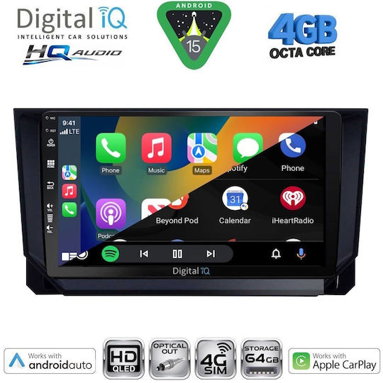 Digital IQ Auto-Audiosysteme für Mazda CX-9 2006-2015 Bluetooth USB Eingebautes Wi-Fi GPS Apple CarPlay Android Auto mit 10 Zoll Touchscreen