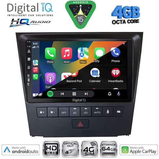 Digital IQ Автомобилна Аудио Система За Lexus CT 2011-2020 Bluetooth USB Вграден Wi-Fi GPS Apple CarPlay Android Auto С 9" Touch Screen