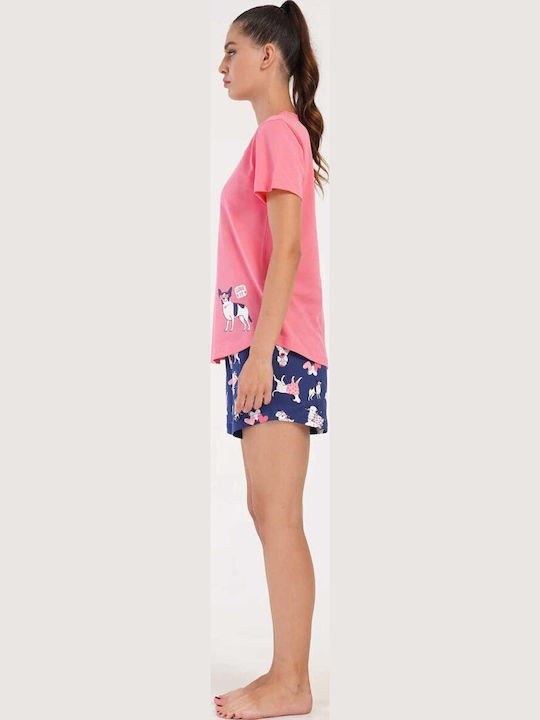 Vienetta Secret Summer Women's Cotton Pyjama Set Rosebloom