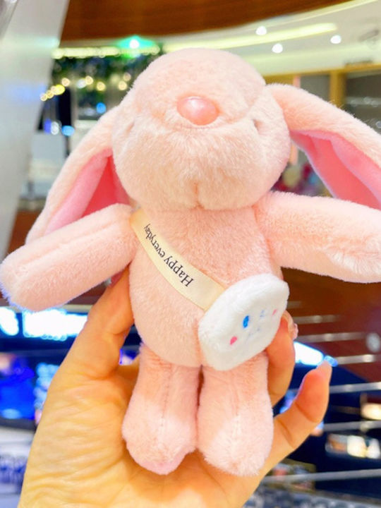 Ecarla Plush Fluffy Keychain Rabbit Pink Brl368r