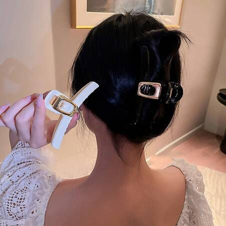 Ecarla Hair Clip-clasp Gold Decoration 11cm White Sp304b
