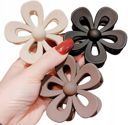 Ecarla Hair Clip-clasp Flower Pastel Beige Sp276k