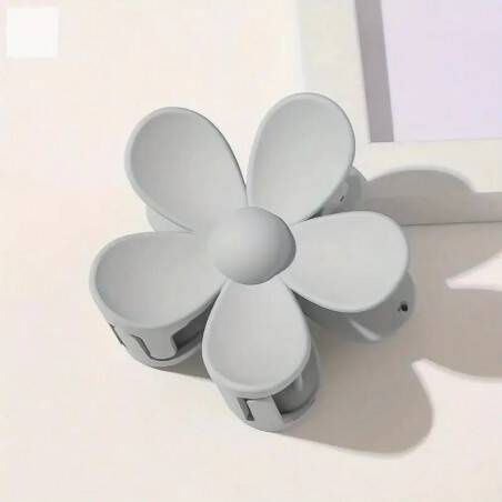Ecarla Hair Clip-clasp Flower Pastel Gray Sp316
