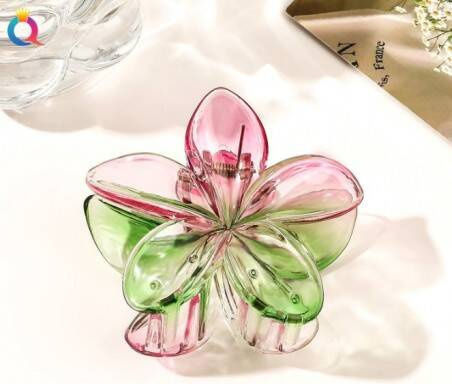 Ecarla Clamă De Păr Cu Floare Moana Ombre Verde Roz Sp319
