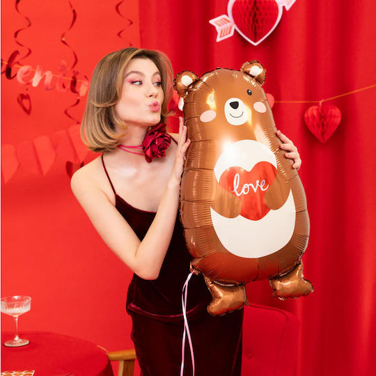 Foil Jumbo Brown Heart Balloon 79cm