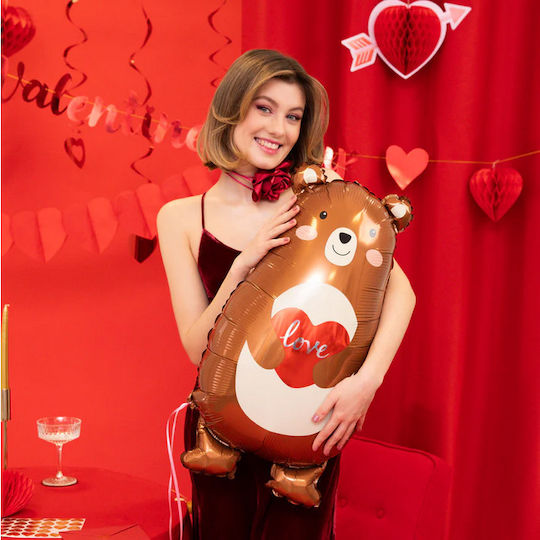 Foil Jumbo Brown Heart Balloon 79cm