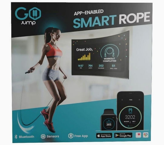 Particula Gojump Smart Jump Rope Adjustable Length Calorie Measurement Jump Tracking Bluetooth Connectivity Ios Android App Black