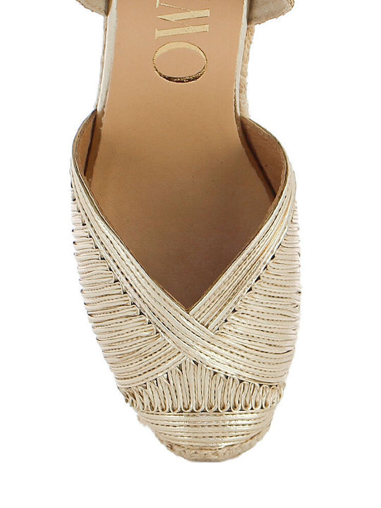 Platforme Dama Tip Espadrile Aurii