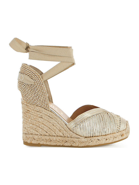 Platforme Dama Tip Espadrile Aurii