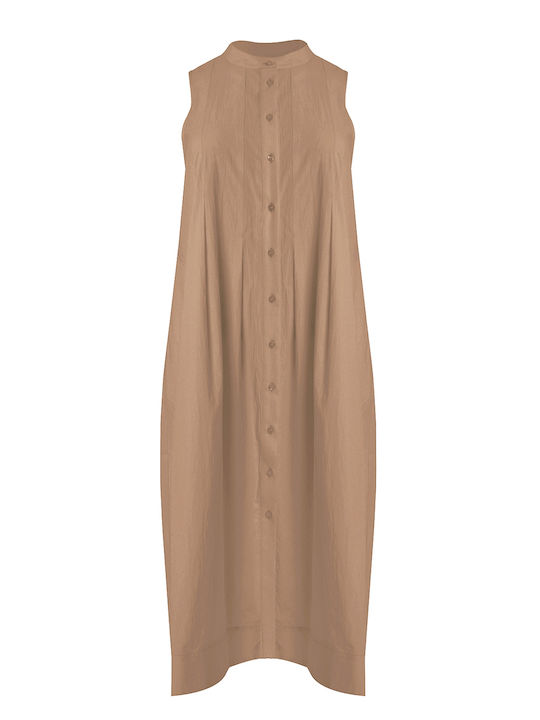 Rochii De Vară Pentru Femei Midi Rochie-Cămașă Bej